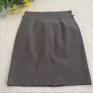 Black and white pencil skirt.